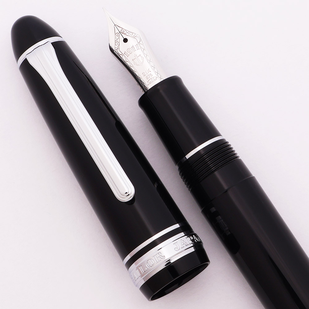 Sailor 1911L Fountain Pen - Black, Rhodium Trim, Extra-Fine 21k